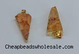 NGP8594 13*40mm - 20*35mm triangle druzy agate pendants wholesale