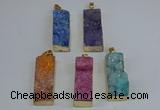 NGP8613 15*35mm - 16*40mm rectangle druzy agate pendants wholesale