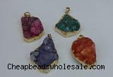 NGP8624 25*30mm - 28*40mm freeform druzy agate pendants wholesale