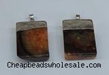 NGP8678 26*36mm rectangle druzy agate pendants wholesale