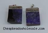 NGP8679 26*36mm rectangle druzy agate pendants wholesale