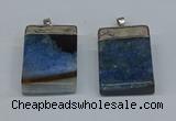 NGP8681 26*36mm rectangle druzy agate pendants wholesale