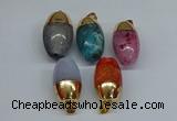 NGP8752 17*30mm rice agate gemstone pendants wholesale