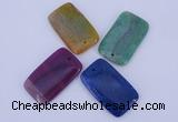 NGP882 5PCS 30*50mm rectangle agate gemstone pendants wholesale