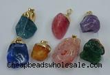 NGP8853 20*25mm - 30*40mm nuggets agate gemstone pendants