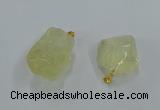 NGP8857 20*25mm - 30*40mm nuggets lemon quartz pendants wholesale