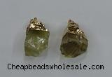 NGP8863 20*25mm - 30*40mm nuggets lemon quartz gemstone pendants