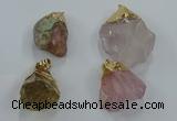 NGP8868 20*25mm - 30*40mm nuggets mixed quartz gemstone pendants