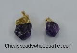 NGP8870 20*25mm - 30*40mm nuggets amethyst gemstone pendants