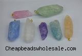 NGP8885 16*38mm - 25*60mm sticks crackle quartz pendants wholesale