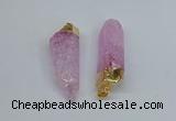 NGP8890 10*35mm - 20*45mm sticks crackle quartz pendants