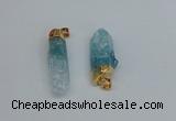 NGP8892 10*35mm - 20*45mm sticks crackle quartz pendants