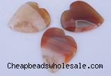 NGP894 5PCS 42*50mm heart agate druzy geode gemstone pendants