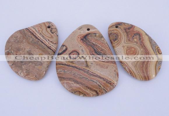 NGP944 5PCS 35-45mm*55-65mm freeform picture jasper gemstone pendants