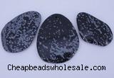 NGP947 5PCS 35-55mm*50-65mm freeform snowflake obsidian gemstone pendants