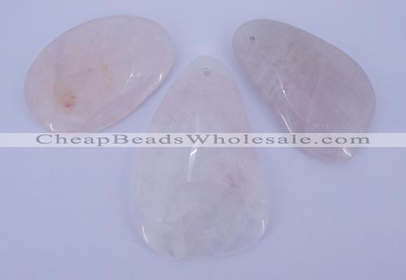 NGP959 5PCS 35-45mm*50-65mm freeform rose quartz gemstone pendants