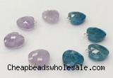 NGP9700 12mm faceted heart  mixed gemstone pendants wholesale