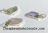 NGP9714 11*15mm horn-shaped  mixed gemstone pendants wholesale