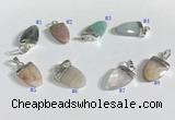 NGP9716 11*16mm arrowhead-shaped  mixed gemstone pendants wholesale