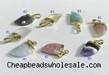 NGP9721 11*16mm horn-shaped  mixed gemstone pendants wholesale