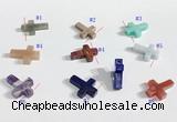 NGP9735 13*18mm cross-shaped  mixed gemstone pendants wholesale