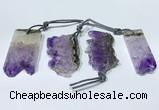 NGP9754 20*40mm-25*45mm freeform amethyst pendants wholesale