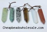 NGP9766 12*40mm-15*55mm sticks mixed gemstone pendants