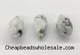 NGP9803 22*35mm - 25*40mm faceted nuggets white howlite pendants