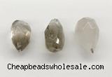 NGP9806 22*35mm - 25*40mm faceted nuggets smoky quartz pendants