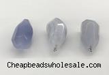 NGP9807 22*35mm - 25*40mm faceted nuggets blue lace agate pendants