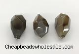 NGP9808 22*35mm - 25*40mm faceted nuggets agate pendants