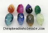 NGP9815 22*35mm - 25*40mm faceted nuggets mixed druzy geode agate pendants