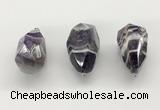 NGP9818 22*35mm - 25*40mm faceted nuggets dogtooth amethyst pendants