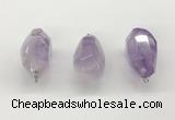 NGP9820 22*35mm - 25*40mm faceted nuggets lavender amethyst pendants