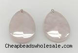 NGP9831 32*42mm - 35*45mm faceted nuggets rose quartz pendants