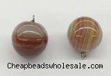 NGP9844 20mm round line agate gemstone pendants