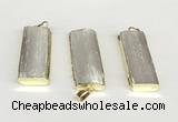 NGP9847 14*38mm - 18*45mm rectangle white calcite gemstone pendants