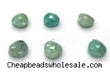 NGP9861 13*14mm faceted flat teardrop amazonite pendant