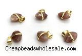 NGP9866 10*15mm faceted oval sunstone pendant