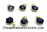 NGP9875 16mm faceted hexagon lapis lazuli pendant