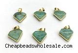 NGP9885 14*16mm faceted amazonite pendant