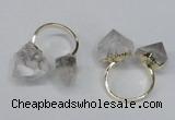 NGR103 13*18mm - 15*20mm faceted nuggets white crystal rings