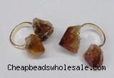 NGR105 13*18mm - 15*20mm faceted nuggets citrine gemstone rings