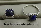 NGR1068 8*8mm square lapis lazuli gemstone rings wholesale