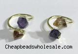 NGR1081 8*10mm - 10*12mm faceted nuggets Citrine & amethyst rings