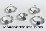 NGR1117 8mm coin  mixed gemstone rings wholesale