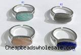 NGR1123 8*16mm oval mixed gemstone rings wholesale