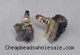 NGR113 18*35mm - 22*40mm faceted nuggets druzy amethyst rings