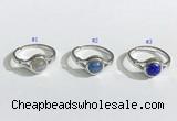 NGR1130 14*17mm flat round mixed gemstone rings wholesale