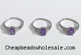 NGR1146 6*8mm faceted oval amethyst gemstone rings wholesale